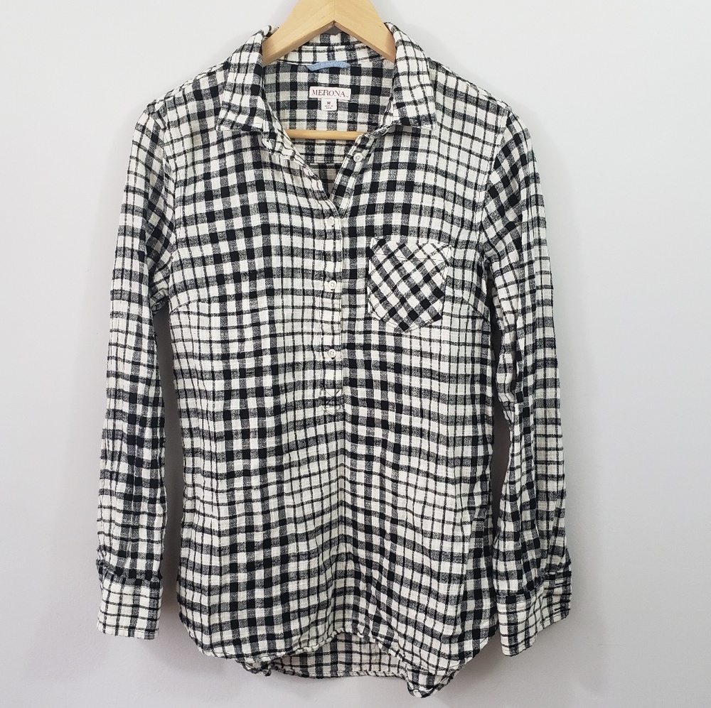 Merona Black and Cream Popover